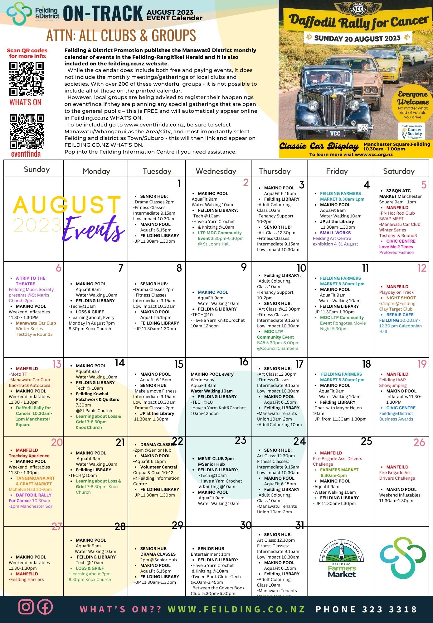 Feilding Manawatu August Event Calendar