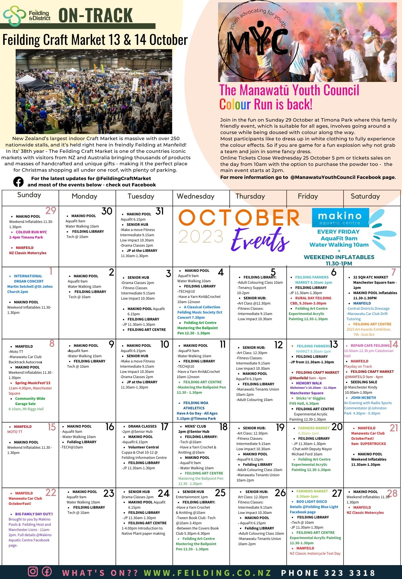 Manawatu Feilding October Event Calendar