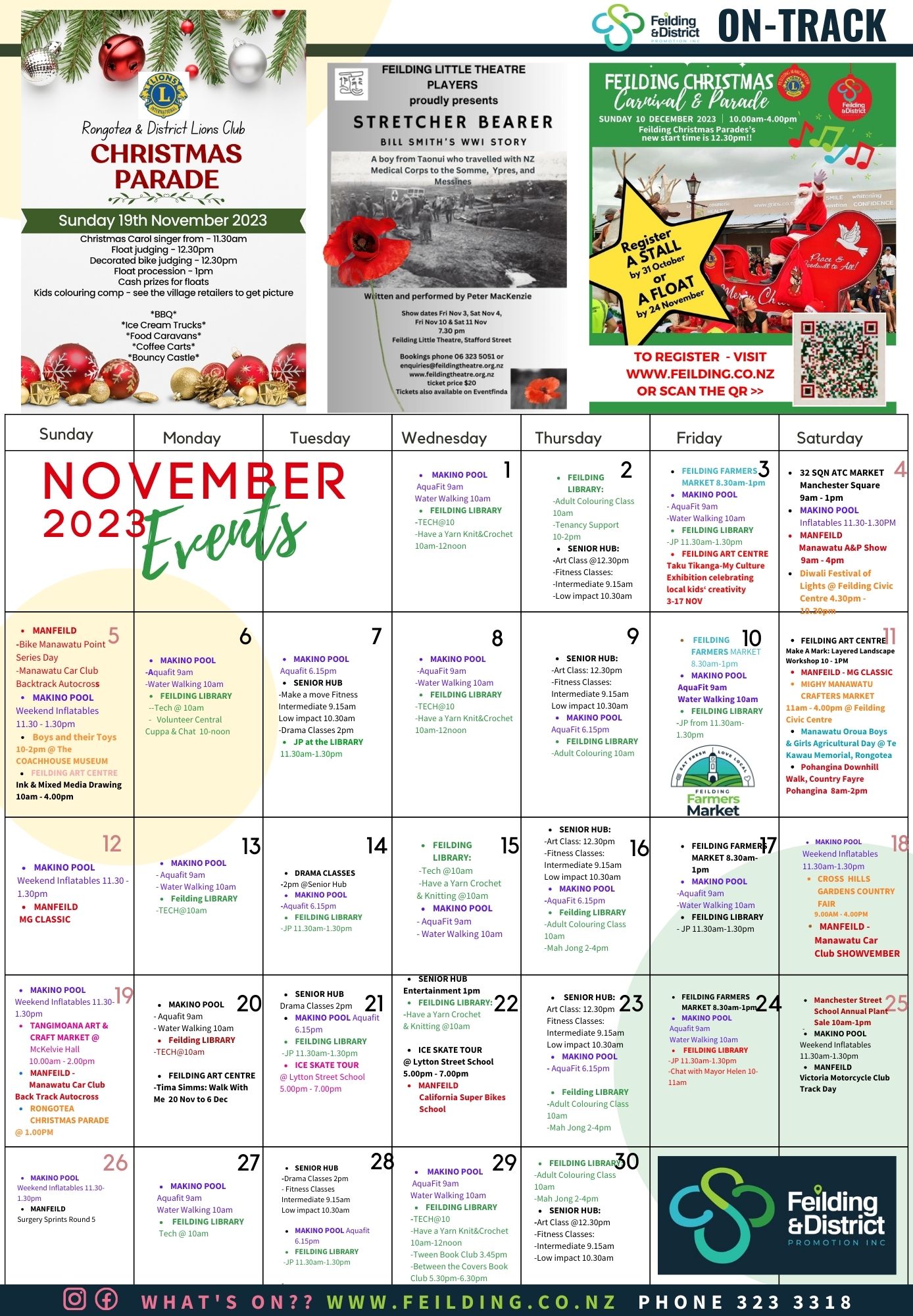 November 2023 Feilding Manawatu Events Calendar