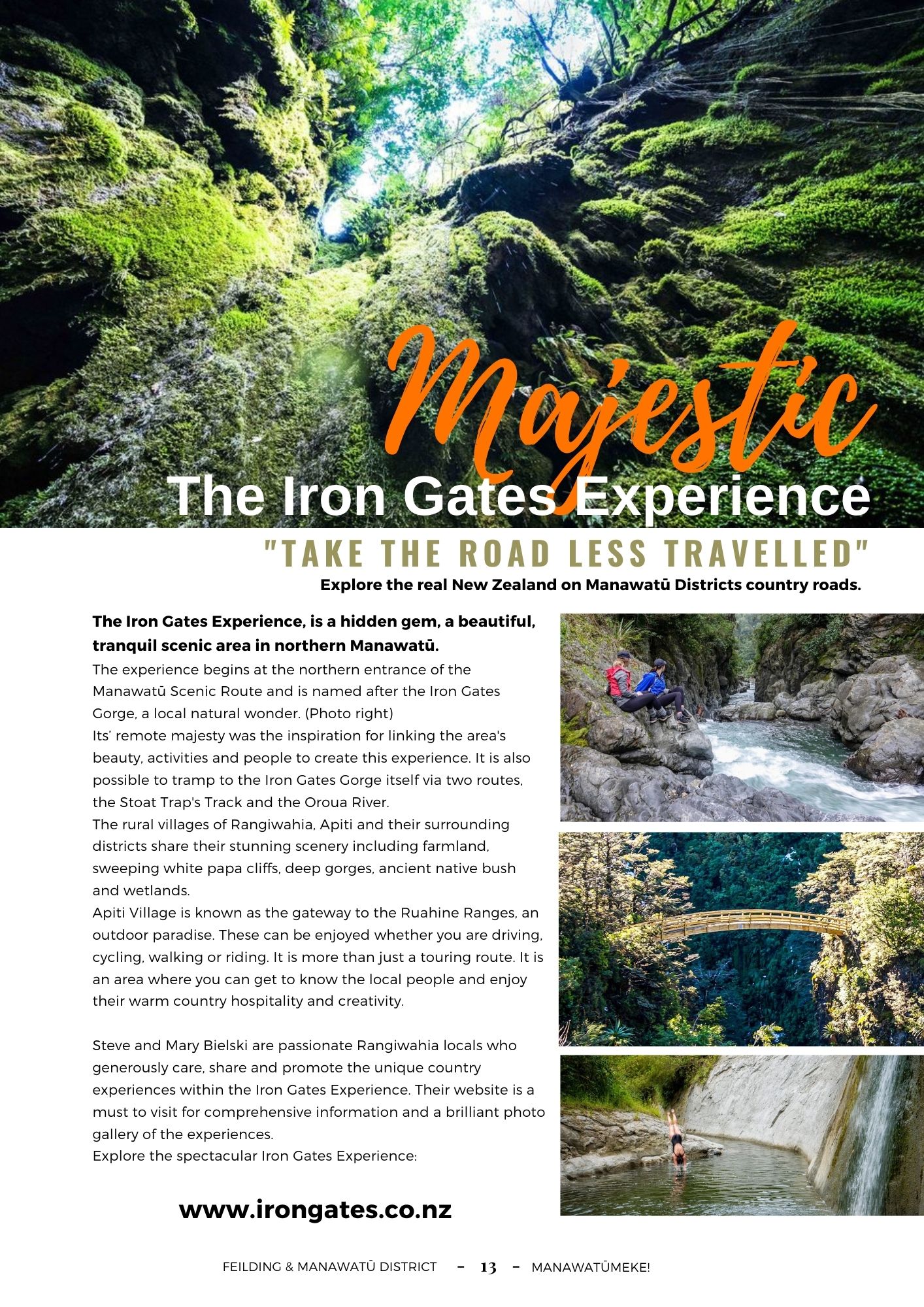 Explore Manawatu Iron Gates Experience 