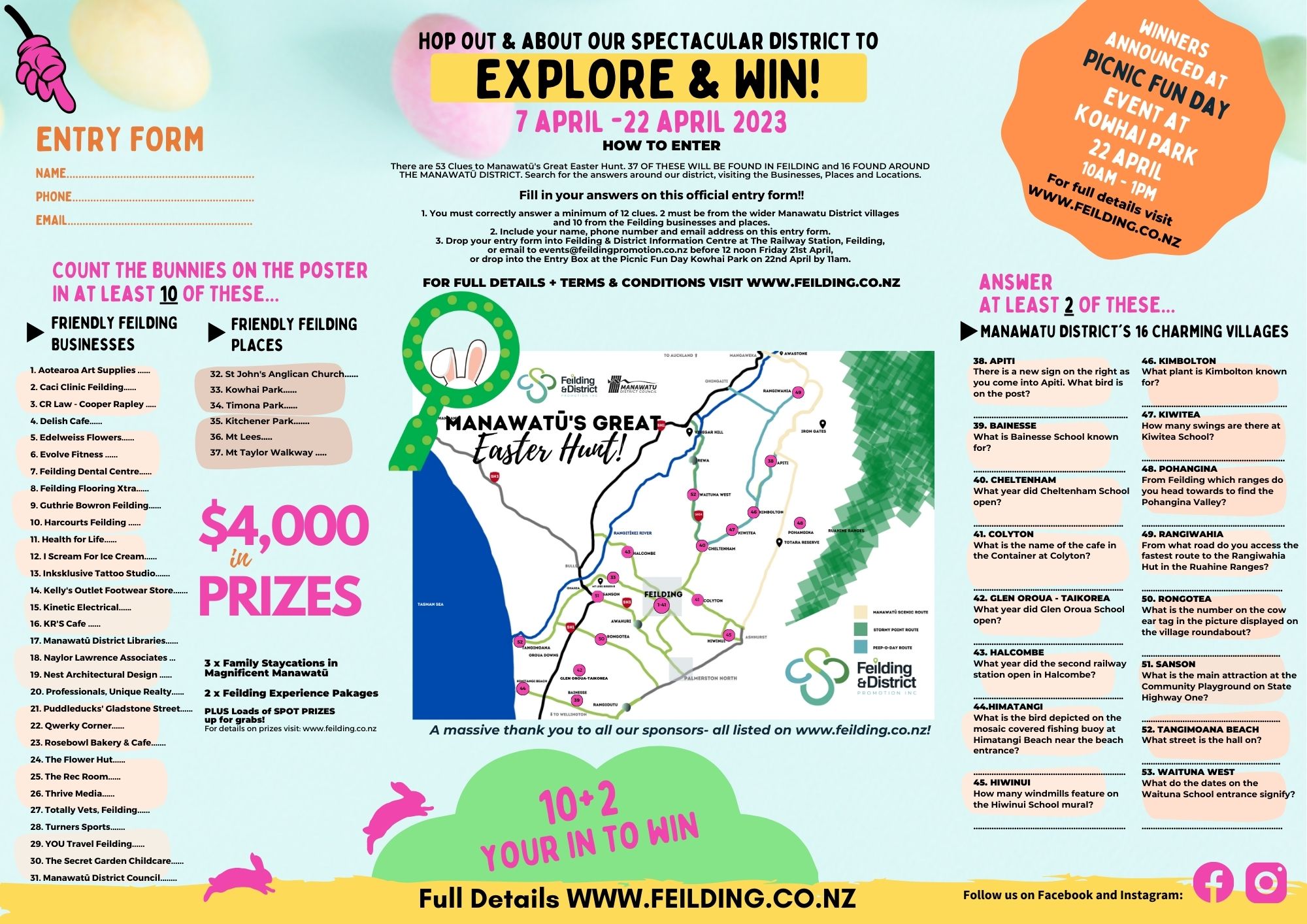 ENTRY FORM MANAWATUS GREAT EASTER HUNT